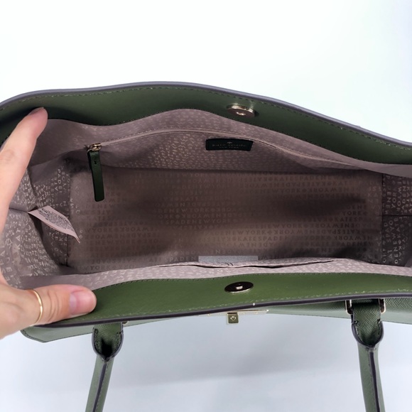 Kate Spade Halsey Post Street Olive Green Tote Bag - Picture 10 of 15